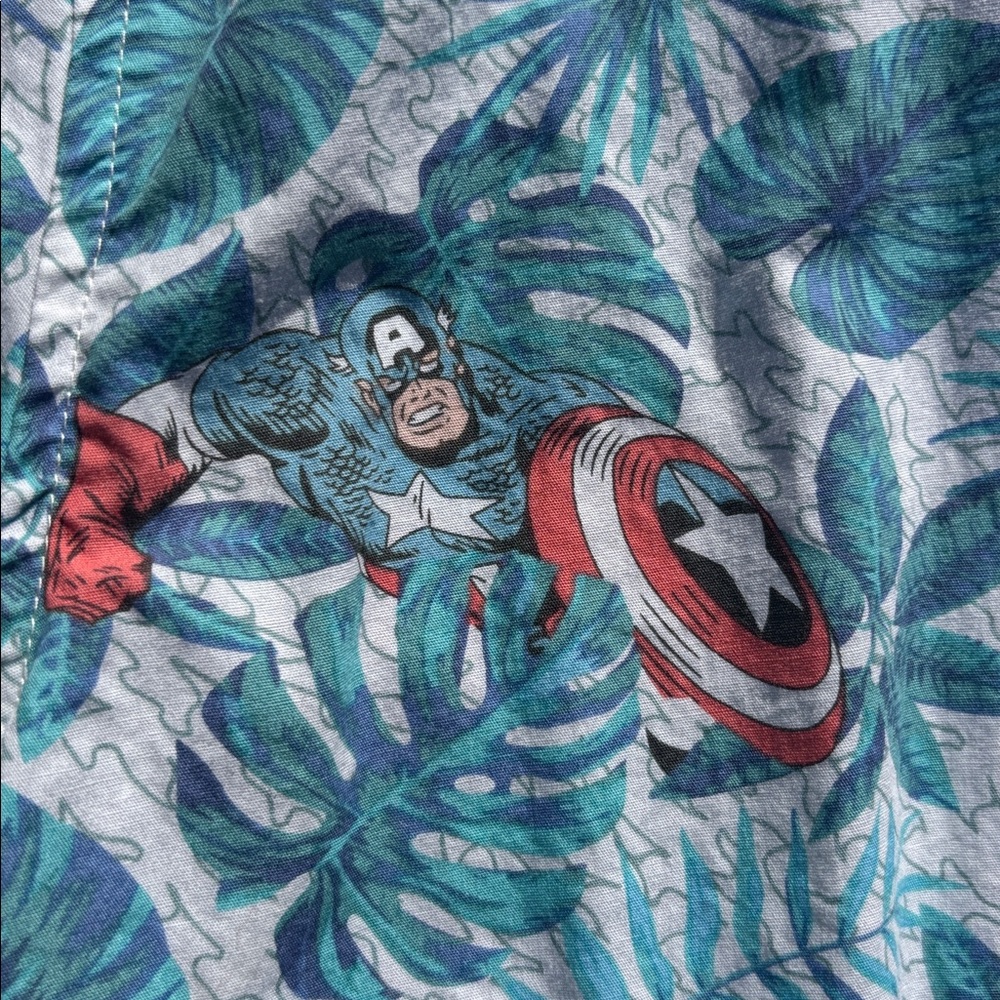 Marvel Blue Floral Men's Shirt - Picture 3 of 8